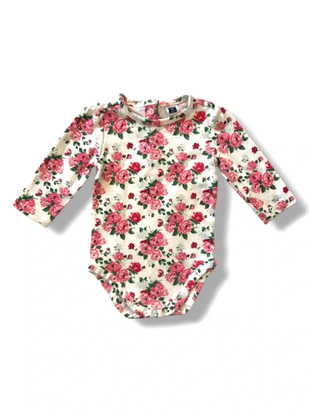 🌵3/$20 Janie and Jack Floral Long Sleeve Bodysuit 3-6 Months Rose Print